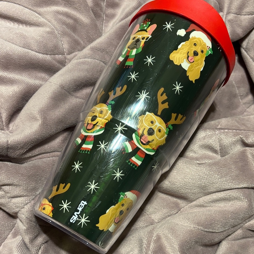 Tervis Festive Dog Tumbler with Red Lid